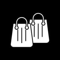 icône inversée de glyphe de sac à provisions vecteur