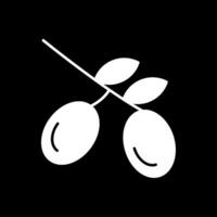 olive glyphe inversé icône vecteur