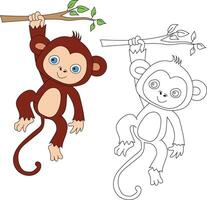 singe clipart ensemble. dessin animé sauvage animaux clipart ensemble pour les amoureux de faune vecteur