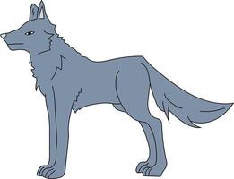 coloré Loup clipart. griffonnage animaux clipart. dessin animé sauvage animaux clipart pour les amoureux de faune vecteur