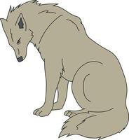 coloré Loup clipart. griffonnage animaux clipart. dessin animé sauvage animaux clipart pour les amoureux de faune vecteur