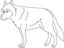 contour Loup clipart. griffonnage animaux clipart. dessin animé sauvage animaux clipart pour les amoureux de faune vecteur