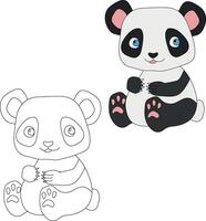 Panda clipart ensemble. dessin animé sauvage animaux clipart ensemble pour les amoureux de faune vecteur