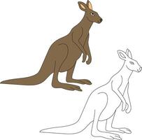 kangourou clipart ensemble. dessin animé sauvage animaux clipart ensemble pour les amoureux de faune vecteur