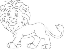 contour Lion clipart. griffonnage animaux clipart. dessin animé sauvage animaux clipart pour les amoureux de faune vecteur