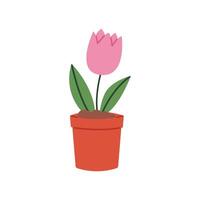 tulipe dans une pot vecteur