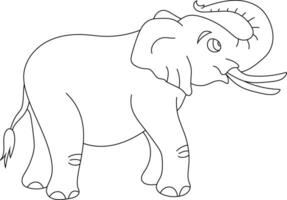 contour l'éléphant clipart. griffonnage animaux clipart. dessin animé sauvage animaux clipart pour les amoureux de faune vecteur