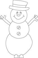 contour bonhomme de neige clipart pour les amoureux de hiver saison. cette hiver thème bonhomme de neige costume Noël fête vecteur