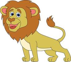 coloré Lion clipart. griffonnage animaux clipart. dessin animé sauvage animaux clipart pour les amoureux de faune vecteur