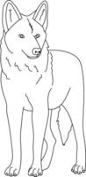 contour Loup clipart. griffonnage animaux clipart. dessin animé sauvage animaux clipart pour les amoureux de faune vecteur