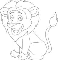 contour Lion clipart. griffonnage animaux clipart. dessin animé sauvage animaux clipart pour les amoureux de faune vecteur