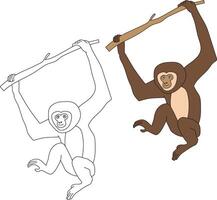 singe clipart ensemble. dessin animé sauvage animaux clipart ensemble pour les amoureux de faune vecteur