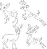 cerf clipart ensemble. dessin animé sauvage animaux clipart ensemble pour les amoureux de faune vecteur