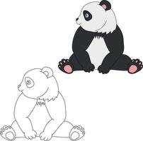 Panda clipart ensemble. dessin animé sauvage animaux clipart ensemble pour les amoureux de faune vecteur