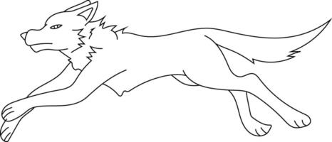 contour Loup clipart. griffonnage animaux clipart. dessin animé sauvage animaux clipart pour les amoureux de faune vecteur