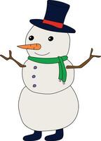 coloré bonhomme de neige clipart pour les amoureux de hiver saison. cette hiver thème bonhomme de neige costume Noël fête vecteur