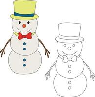 bonhomme de neige clipart pour les amoureux de hiver saison. cette hiver thème bonhomme de neige costume Noël fête vecteur