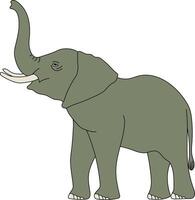 coloré l'éléphant clipart. griffonnage animaux clipart. dessin animé sauvage animaux clipart pour les amoureux de faune vecteur