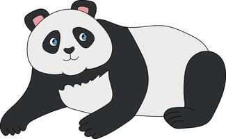 coloré Panda clipart. griffonnage animaux clipart. dessin animé sauvage animaux clipart pour les amoureux de faune vecteur