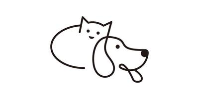 logo conception Créatif animal animal de compagnie, chien et chat, minimaliste doubler, logo conception modèle, symbole, icône, , Créatif idée. vecteur