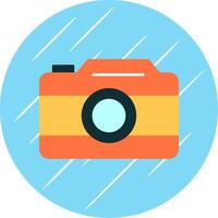 photo caméra plat bleu cercle icône vecteur