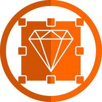 diamant glyphe Orange cercle icône vecteur