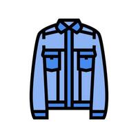 denim veste vêtement de rue tissu mode Couleur icône illustration vecteur