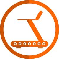 tapis roulant glyphe Orange cercle icône vecteur