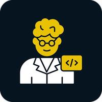 icône de deux couleurs de glyphe de programmeur vecteur