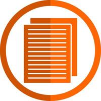papiers glyphe Orange cercle icône vecteur