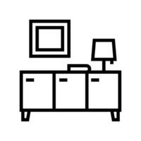 minimaliste décor mode de vie ligne icône illustration vecteur