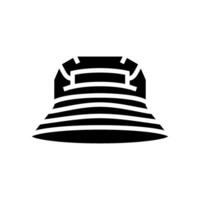 seau chapeau vêtement de rue tissu mode glyphe icône illustration vecteur