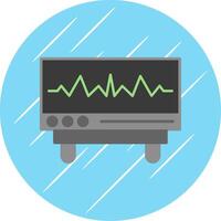 cardiogramme plat bleu cercle icône vecteur