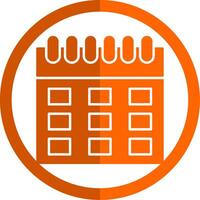 calendrier glyphe Orange cercle icône vecteur