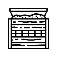 le compostage déchets tri ligne icône illustration vecteur