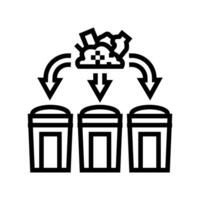 ségrégation déchets tri ligne icône illustration vecteur