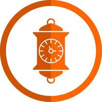 l'horloge glyphe Orange cercle icône vecteur