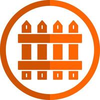 clôture glyphe Orange cercle icône vecteur