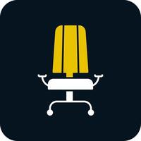 icône de deux couleurs de glyphe de fauteuil vecteur