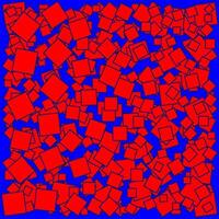 géométrique Contexte dans bleu Couleur avec une modèle de rouge carrés vecteur