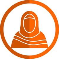 musulman femme glyphe Orange cercle icône vecteur