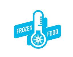congelé nourriture icône, la glace cristal étiquette ou badge vecteur