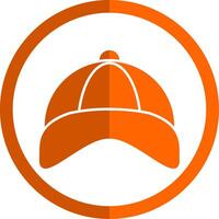 casquette glyphe Orange cercle icône vecteur