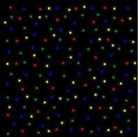 abstrait modèle dans le forme de multicolore points sur une noir Contexte vecteur