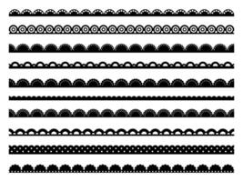 coquille bord dentelle les frontières, Cadre lignes ou séparateurs vecteur