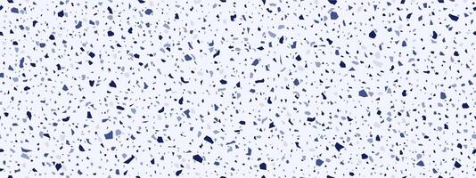 blanc, gris, foncé et bleu terrazo mosaïque modèle vecteur