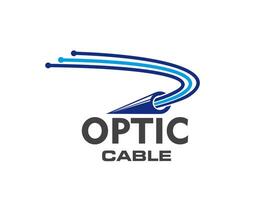 fibre optique câble logo icône, télécommunication vecteur