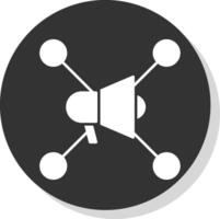 social réseau glyphe gris cercle icône vecteur