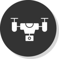 drone glyphe gris cercle icône vecteur