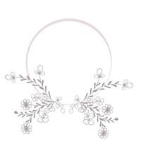 élégant cadre, arrière-plan, floral couronne, doux monogramme avec main tiré sauvage herbes et fleurs. ancien botanique illustration pour invitation ou mariage décor, logo, étiqueter, l'image de marque. vecteur